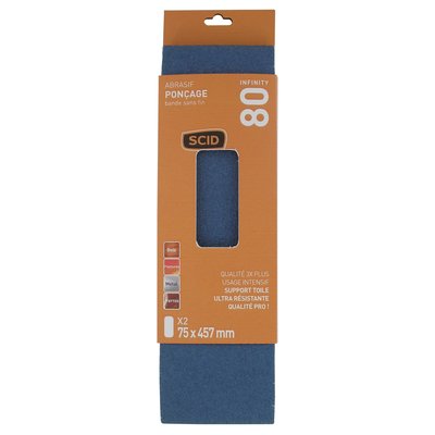 Bande abrasive sans fin INFINITY zirconium - SCID - 75 x 457 mm - Grain 80