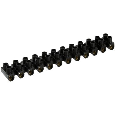 Barrette de connexion - Dhome - 12 dominos à visser - Pour section 4 mm² - Noir