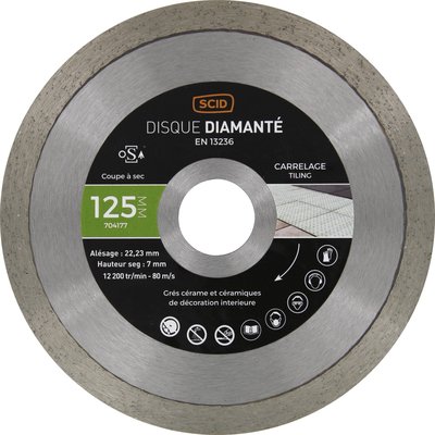 Disque diamanté carreleur expert SCID - Diamètre 125 mm