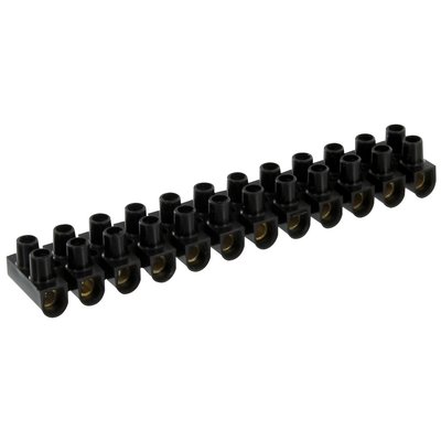 Barrette de connexion - Dhome - 12 dominos à visser - Pour section 6 mm² - Noir
