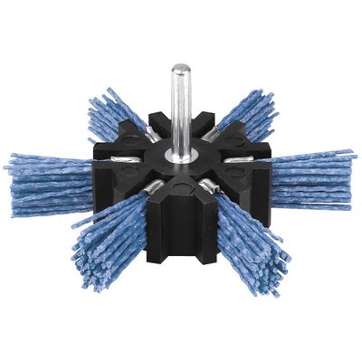 Brosse éventail sur tige - SCID - Fils nylon bleu - Diamètre 100 mm