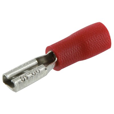 Clip pré-isolé - Femelle - Dhome - Section de 0,5 à 1,5 mm² - Ø 2,8 mm - Rouge - Sachet de 10