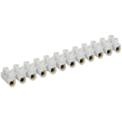 Barrette de connexion - Dhome - 12 dominos à visser - Pour section 4 mm² - Blanc