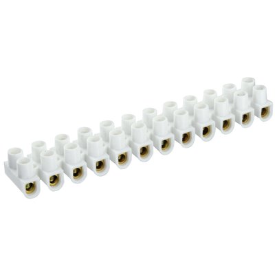 Barrette de connexion - Dhome - 12 dominos à visser - Pour section 10 mm² - Blanc