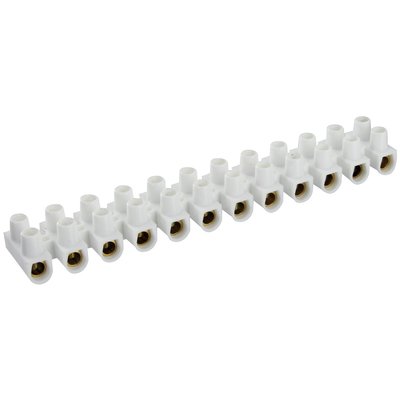 Barrette de connexion - Dhome - 12 dominos à visser - Pour section 16 mm² - Blanc