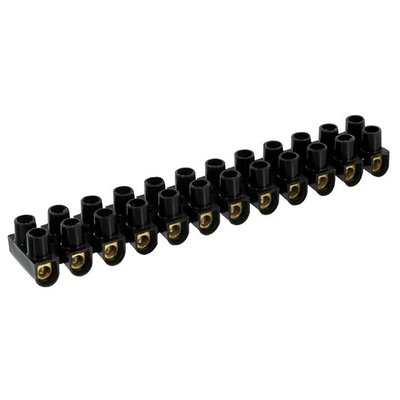 Barrette de connexion - Dhome - 12 dominos à visser - Pour section 10 mm² - Noir