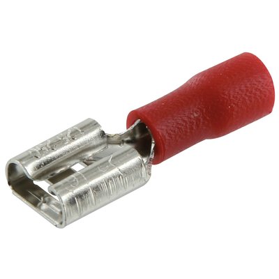 Clip pré-isolé - Femelle - Dhome - Section de 0,5 à 1,5 mm² - Ø 6,35 mm - Rouge - Sachet de 10