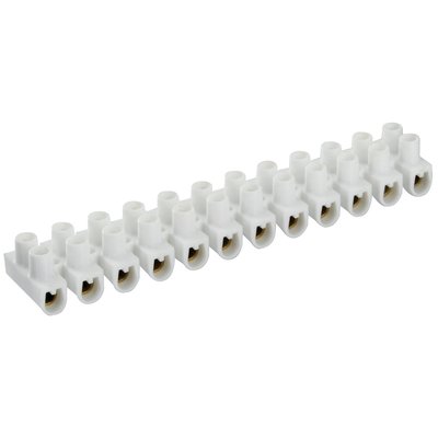 Barrette de connexion - Dhome - 12 dominos à visser - Pour section 6 mm² - Blanc