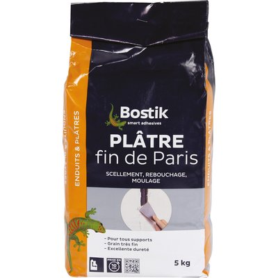 Plâtre fin de Paris Bostik - Sac 5 kg