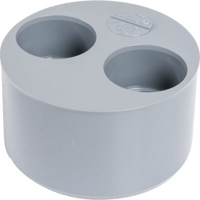 Tampon de réduction PVC gris 2 sorties - MFF - Ø 100 - 40 - 40 mm - Nicoll