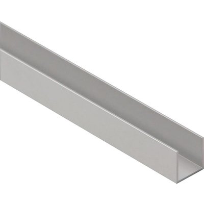 Profil U en aluminium anodisé argent - Duval - 10 mm