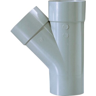 Culotte PVC gris 45° - Ø 80 mm - Double emboîture - Girpi