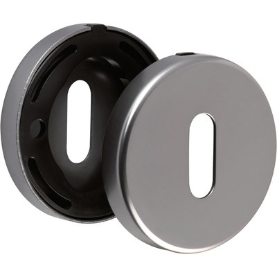 Rosace ronde aspect inox - Clé L - Cortina et Verona - La paire - Hoppe