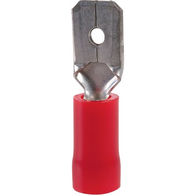 Cosse PVC rouge plate mâle isolé - Section 0,5 - 1,5 mm² - Vendu par 100 - Klauke