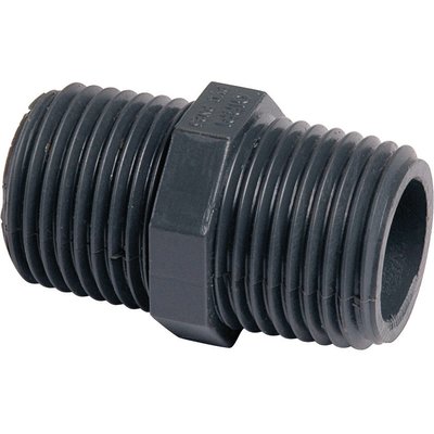 Raccord PVC pression noir droit - M 1"1/4 - Girpi