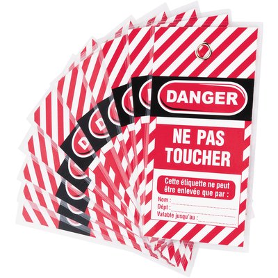Lot d'étiquettes de consignation - "Danger - Ne pas toucher” - Vendu par 10 - Thirard