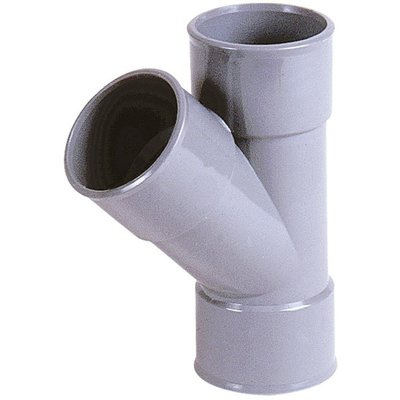 Culotte PVC gris 45° - Ø 50 mm - Triple emboîture - Nicoll