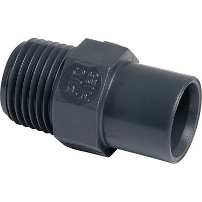 Raccord PVC pression noir droit - M 1"1/2 - Ø 50 mm - Girpi
