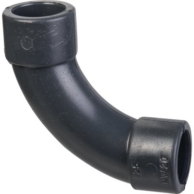 Raccord PVC pression noir courbé 90° - Ø 25 mm - Girpi
