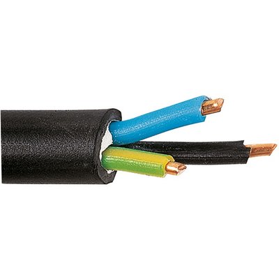 Câble rigide industriel U1000 R2V noir - 3G2,5 mm² - Couronne de 100 m - Lynelec