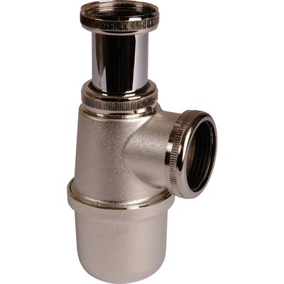 Siphon de lavabo à culot Nickelé mat - 1"1/2 - Ø 40 mm - Valentin