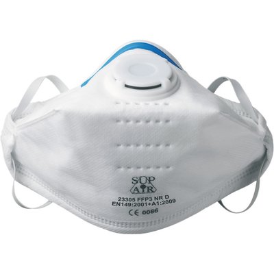 Masque pliable avec soupape FFP3 - Vendu par 20 - Sup air