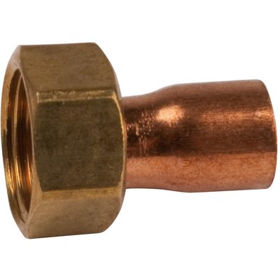 Douille cuivre réduite avec écrou à souder - F 1" - Ø 28 mm