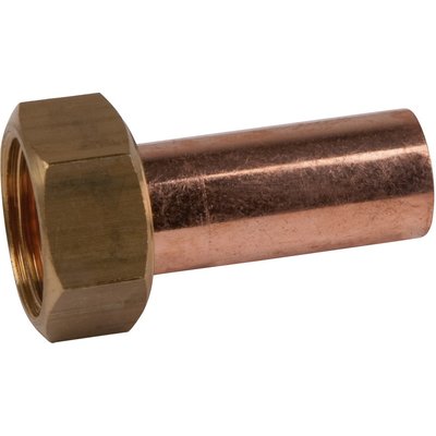 Douille droite avec écrou à souder - Cuivre - Femelle - 52CU