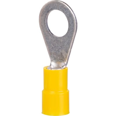 Cosses PVC jaune à anneau pré-isolée à sertir - Ø tête 15 x 8,3 mm - Section 4 - 6 mm² - Vendu par 50 - Klauke