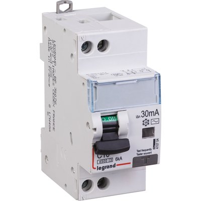 Disjoncteur différentiel DX³ 4500 - LEGRAND - 6 kA courbe C - Type AC - 10A - 2 modules - Connexion vis / vis