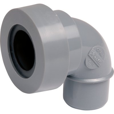 Adaptateur PVC gris coudé 87°30 - Ø 32 mm - Simple emboîture - Nicoll