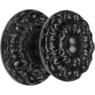 Bouton de porte - Dahlia - Jardinier massard - Fonte - Noir - Carré 6 mm