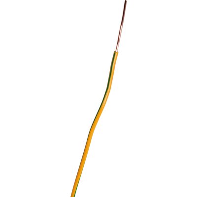 Fil rigide domestique H07 V-U vert / jaune - 1,5 mm² - Couronne de 100 m - Sermes