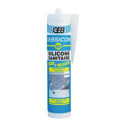 Mastic silicone Gebsicone W2 - Fongicide - Spécial sanitaire