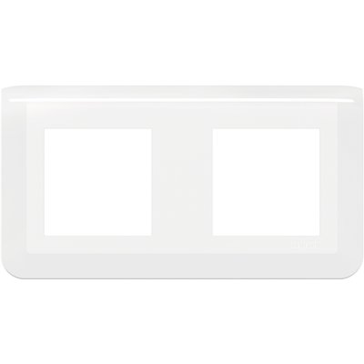 Plaque de finition horizontale compartimentée Mosaic Legrand - 2x2 modules - Blanc