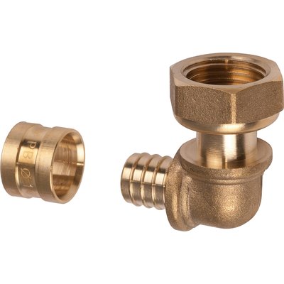 Raccord coudé PER à glissement à écrou à portée plate Pb Tub - Diamètre 16 mm - Filetage 1/2"