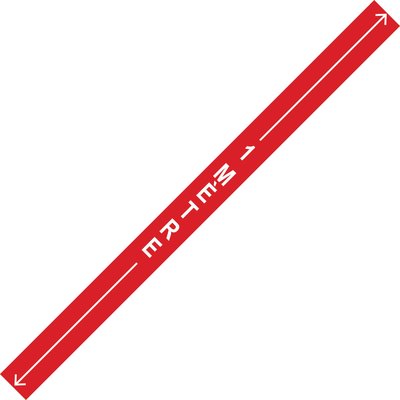 Bande verticale 1 mètre avec flèche - Spécial sol - 1000 x 70 mm - Rouge