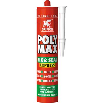 Mastic colle et d'étanchéité - Poly Max® Fix & Seal Express - Griffon - Blanc - 435 g