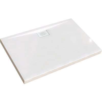 Receveur de douche rectangulaire blanc - 100 x 80 x 8,5 cm - Kinecompact - Kinedo