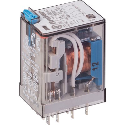 Relais auxiliaire embrochable 4 RT 8A - Type DC - 12 V - Série 55 - Finder