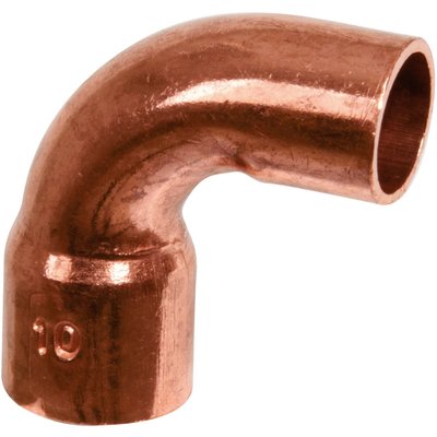 Raccord cuivre coudé 90° à souder - Mâle / femelle grand rayon - Ø 22 mm