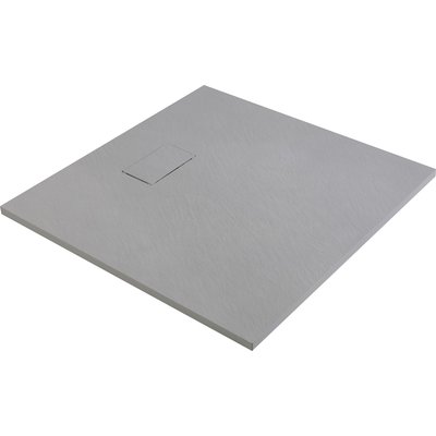 Receveur de douche extra-plat gris effet pierre Gaïa Odyssea - 90 x 90 cm