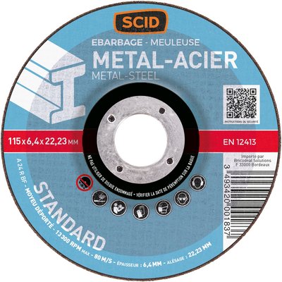 Disque à ébarber - SCID - Diamètre 115 mm - Métaux - Standard