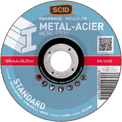 Disque à ébarber - SCID - Diamètre 125 mm - Métaux - Standard