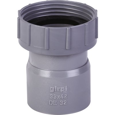 Douille PVC grise droite - F 1"1/2 - Femelle Ø 40 mm - Girpi