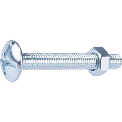 Boulon poêlier - Fixpro - Tête large ronde - Acier zingué - 8 x 60 mm - Boîte  de  50