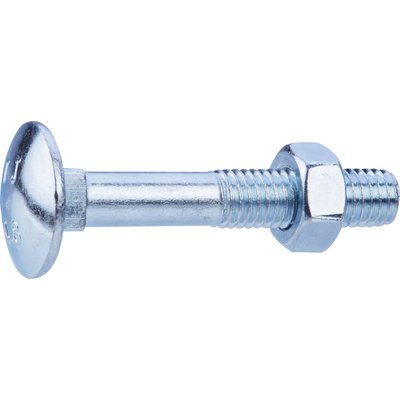 Boulon Japy - Fixpro - Tête ronde collet carré  - TRCC - Acier zingué - 8 x 50/22 mm - Boîte  de  50