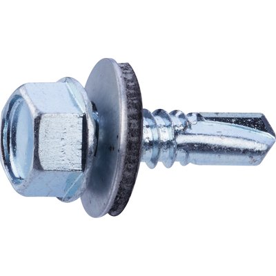Vis tôle - Fixpro - Autoperceuse - Avec rondelle et joint néoprène - Tête hexagonale - Acier zingué - 6,3 x 22 mm - Boîte de 50