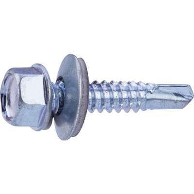 Vis tôle - Fixpro - Autoperceuse - Avec rondelle et joint néoprène - Tête hexagonale - Acier zingué - 6,3 x 32 mm - Boîte de 50