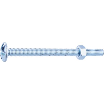 Boulon poêlier - Fixpro - Tête large ronde - Acier zingué - 6 x 80 mm - Boîte  de  50